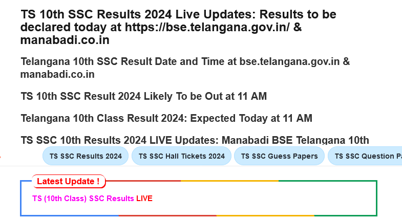 SSC Result 2024 Telangana