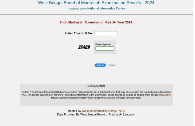 WB Madrasah Board Result