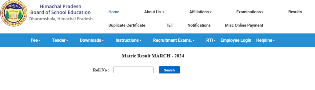 HPBOSE 10th Result