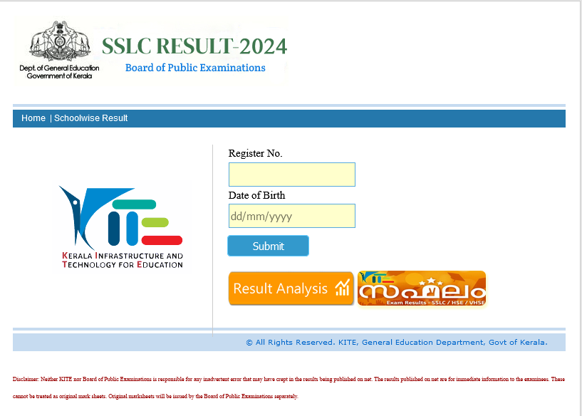 Kerala SSLC Result