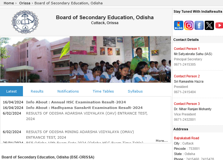 BSE Odisha 10th Result