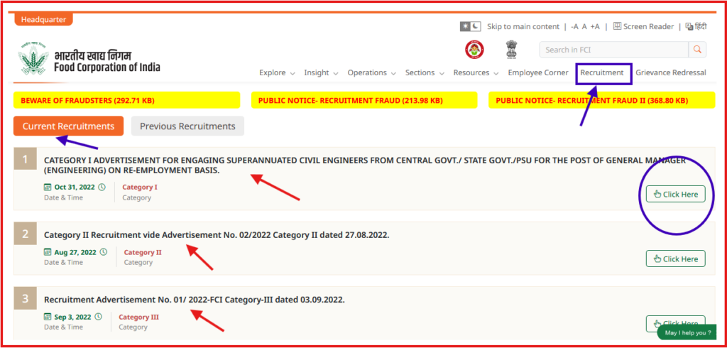 FCI Recruitment 2024 Apply Online